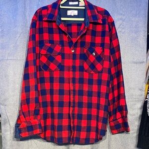 Classic Red and Blue Plaid Men's Shirt